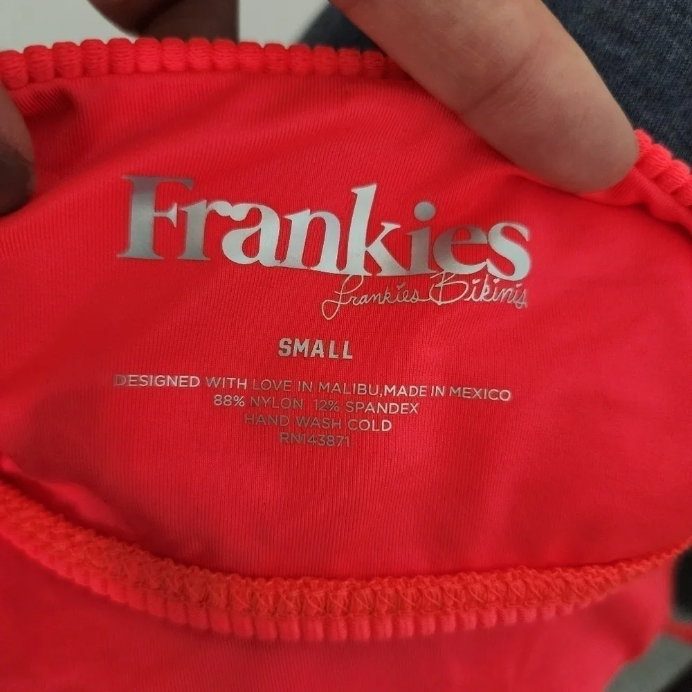 Frankies Bikinis Neon Solid boots Bandeau Top Swim Beach Pool Barbie Surf